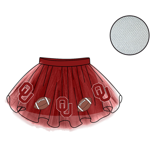 Custom moq 5 mix size milk silk summer teams Baby Girl's Red Mesh Skirt Summer Outfit Team Clothing