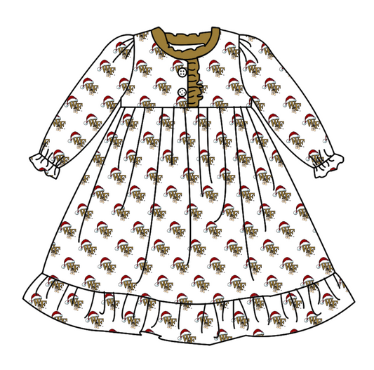 custom moq 5 tat about 4-6 weeks White Gold Girls Nightdress Long Sleeve Dress