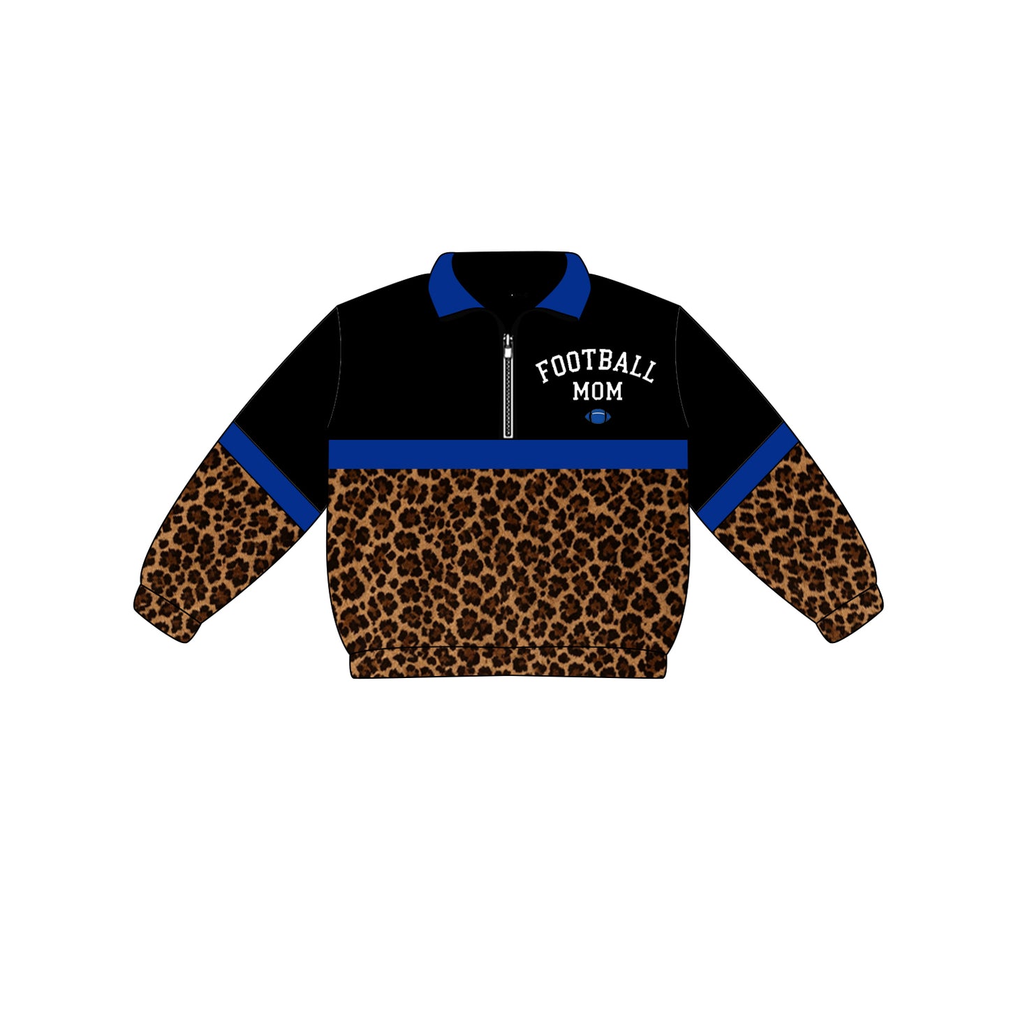 Custom moq 5 mix size milk silk summer teams Adult And Kids Black Long Sleeve Leopard  Tee Shirts Zip Pullovers Tops
