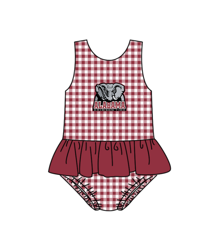 Custom moq 5 mix size milk silk summer teams Baby Girl Red Two-Piece Swimsuit Set One Piece Swimsuits Boys Swim Trunks