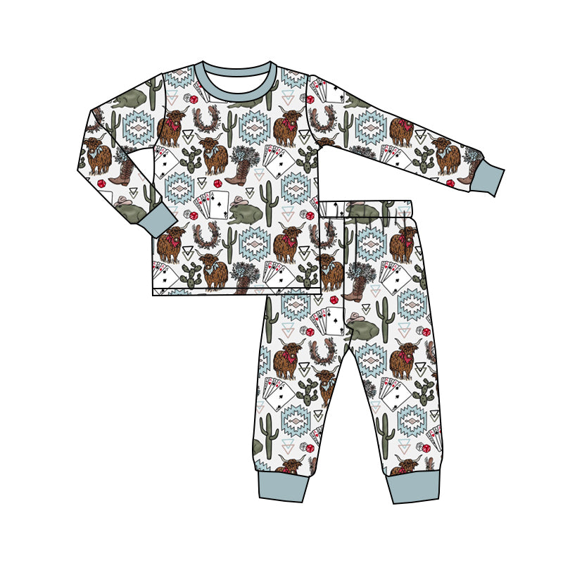 10.15 custom each style moq 5eta 4-6week Sibling boot catcus baby boys sets and rompers match family design