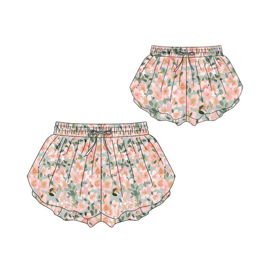 25.10.24 custom each style moq 5 eta 6-8 week Sibling Sister floral baby kids clothes summer shorts and adult shorts match design