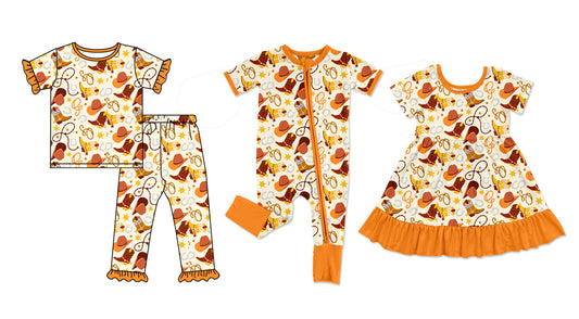 5.5 custom each style moq 5eta 4-6week Sibling Sisters boots hats baby girl short sleeve pants sets and dress and rompers match family design