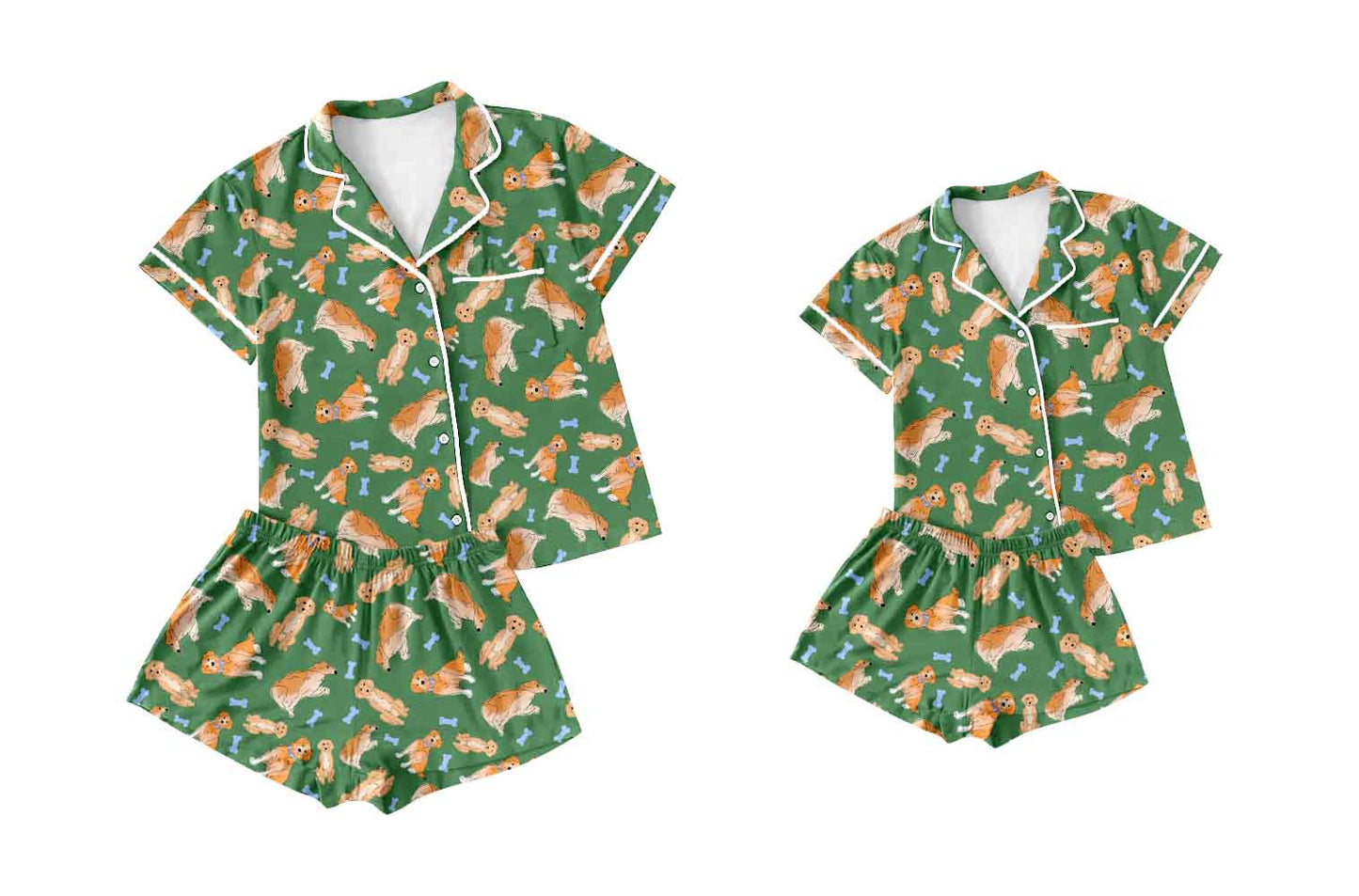 25.12.11 custom each style moq 5 eta 6-8week Sibling Sister puppy short sleeve shorts sets and adult set match design