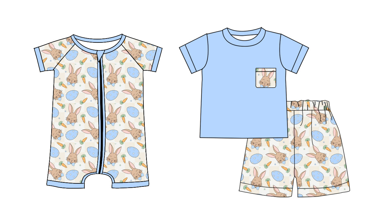 25.10.1 custom each style moq 8 eta 6-8week Sibling Sisters bunny baby boy clothes short sleeve shorts sets and romper match family design