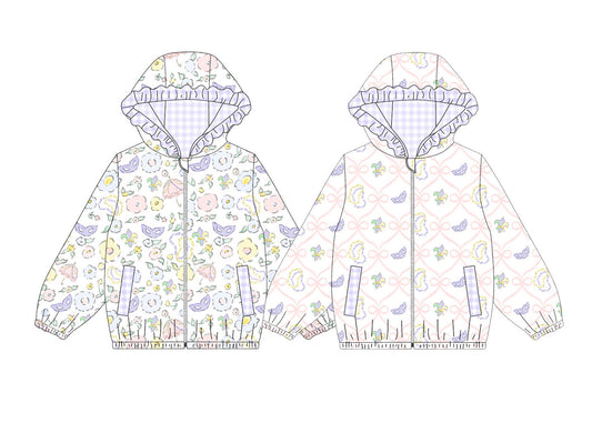 25.10.14 custom each style moq 5 eta 6-8week Sibling Sisters mardi gras bow baby girl hooded long sleeve top 2 match family design