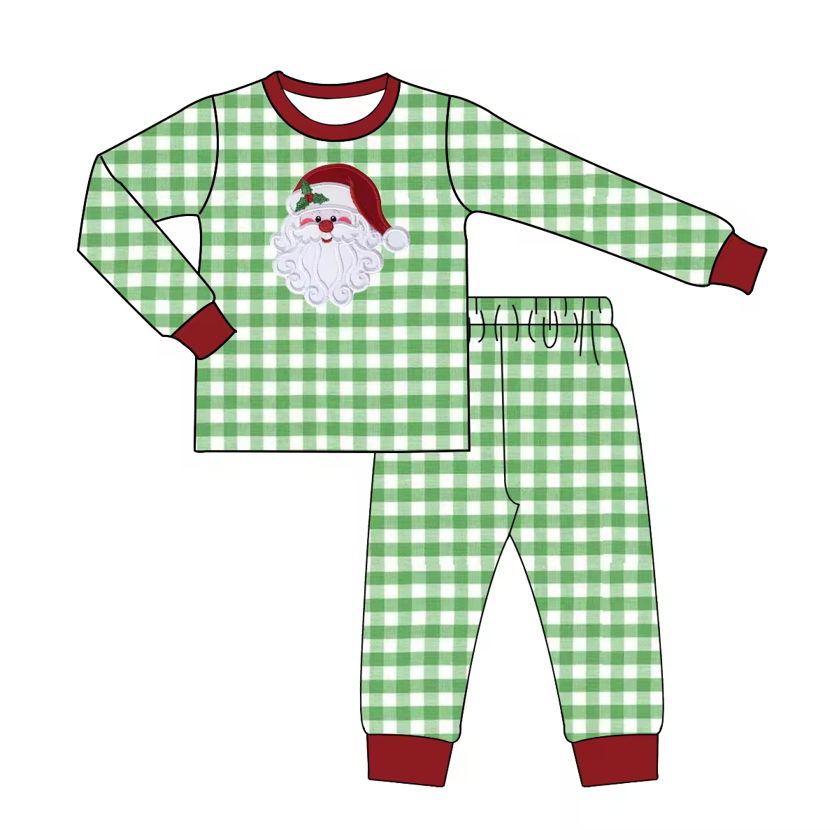 Custom moq 3 eta 6-8 weeks Green Checkerboard Long Sleeve Suit