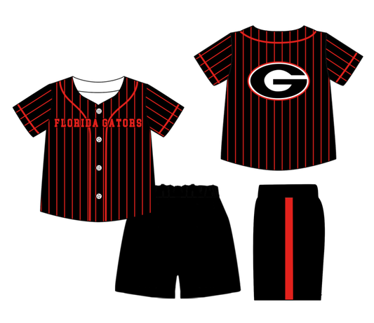 Custom moq 3 or 5 mix size milk silk summer teams baby boy clothes black short sleeve shorts sets-26.1.19