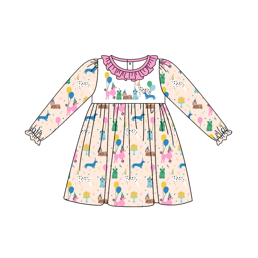 10.19 custom each style moq 5eta 4-6week Sibling Sister balloon pink baby girl dress and rompers match family design