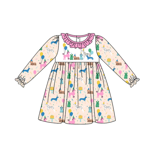 10.19 custom each style moq 5eta 4-6week Sibling Sister balloon pink baby girl dress and rompers match family design