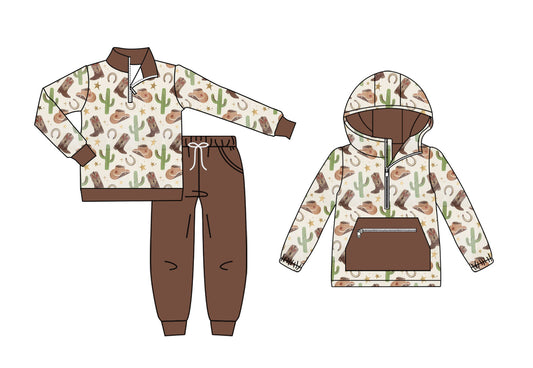 25.9.22 custom each style moq 8 eta 6-8week Sibling Sisters boot hat catcus baby boy long sleeve pants sets and top match family design