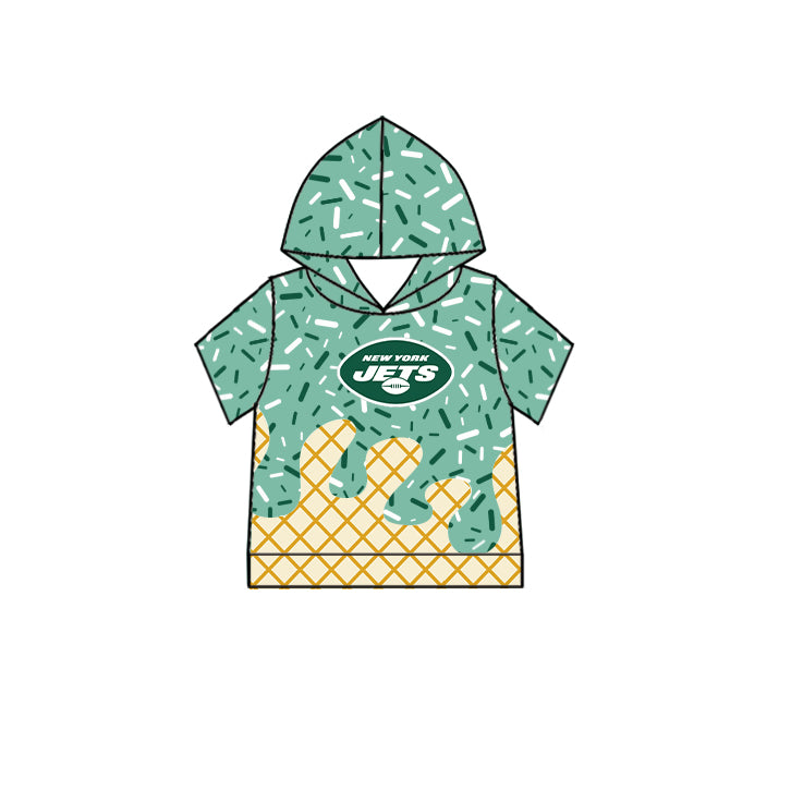 Custom summer teams baby girls clothes team green hooded long sleeve tops and short sleeve top and dress and pants and shorts-25.6.19