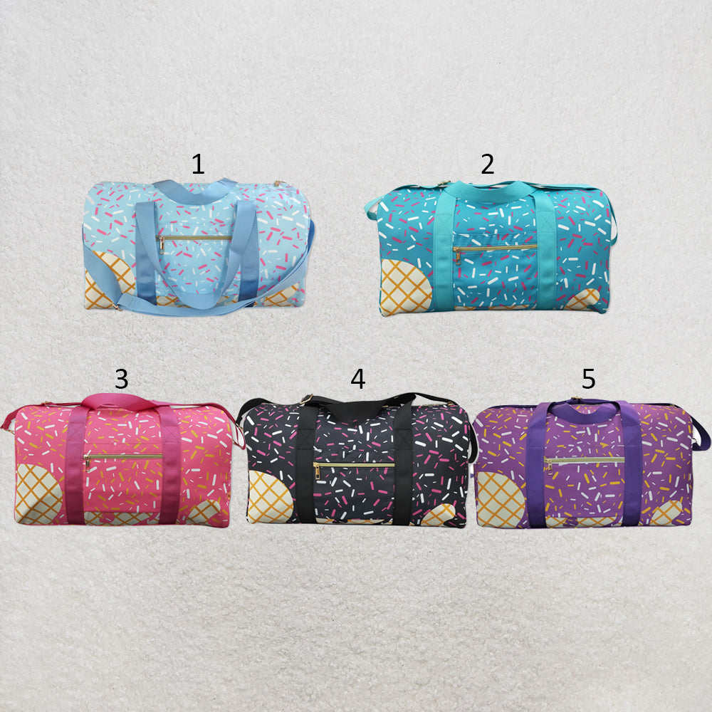 RTS NO MOQ Sibling milk silk Baby Kids  Ice Cream Drip Printed Zipper Gym Bags All Season Fitness Picnic Handbags