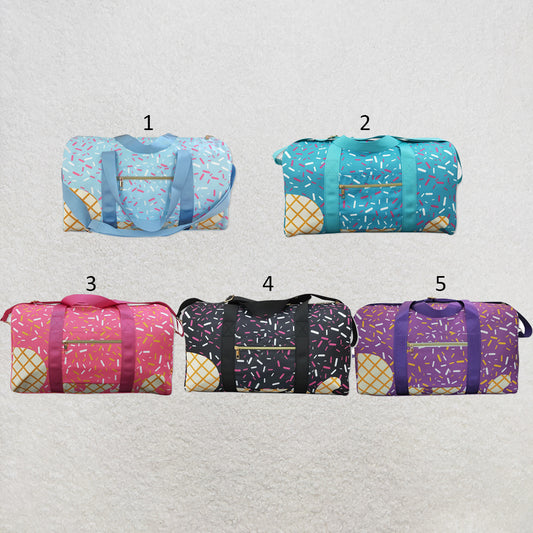 RTS NO MOQ Sibling Bags Baby Kids  Ice Cream Drip Printed Zipper Gym Bags All Season Fitness Picnic Handbags