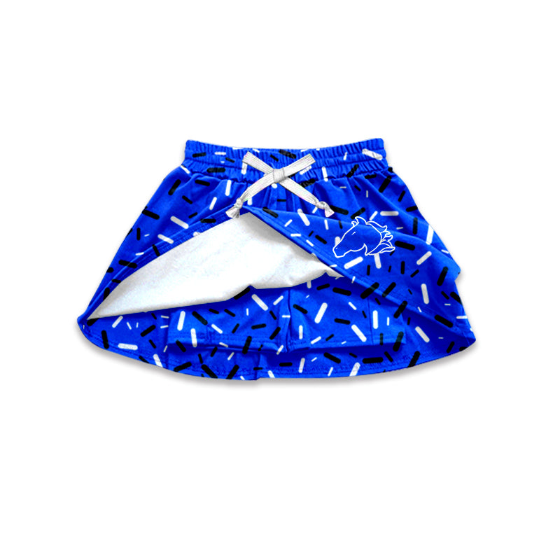 Custom moq 5 mix size milk silk baby girls clothes team blue hooded long sleeve tops and skirt and dress and shorts 1 and shorts 2-25.7.5