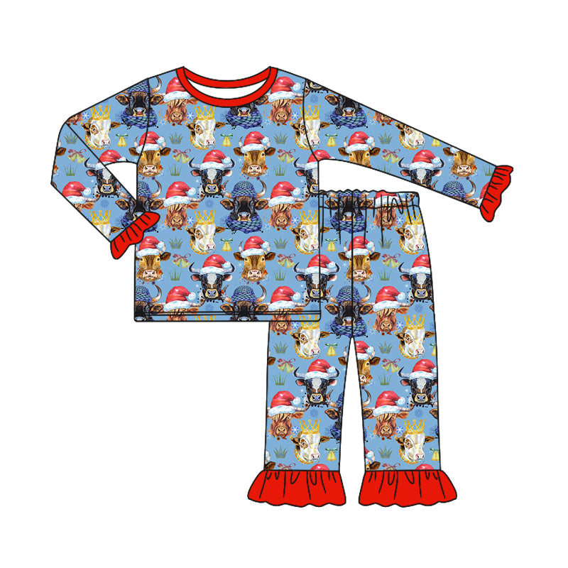 8.8 custom each style moq 5eta 4-6week Sibling Sister Christmas navy blue baby girls sets and rompers match family design