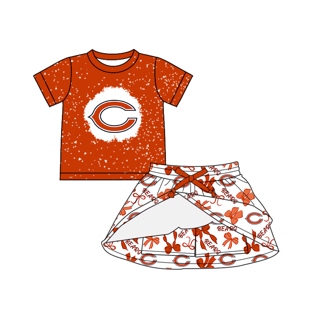 Custom moq 5 mix sizes summer teams baby girls clothes team short sleeve skirts shorts sets 1 and skirts sets 2 and dress 1 and dress 2 and dress 3 and dress 4-25.6.5