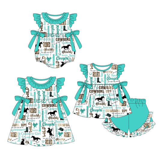 4.16 custom each style moq 5eta 4-6week Sibling Sisters ROOED baby girl short sleeve shorts sets and dress and rompers match family design