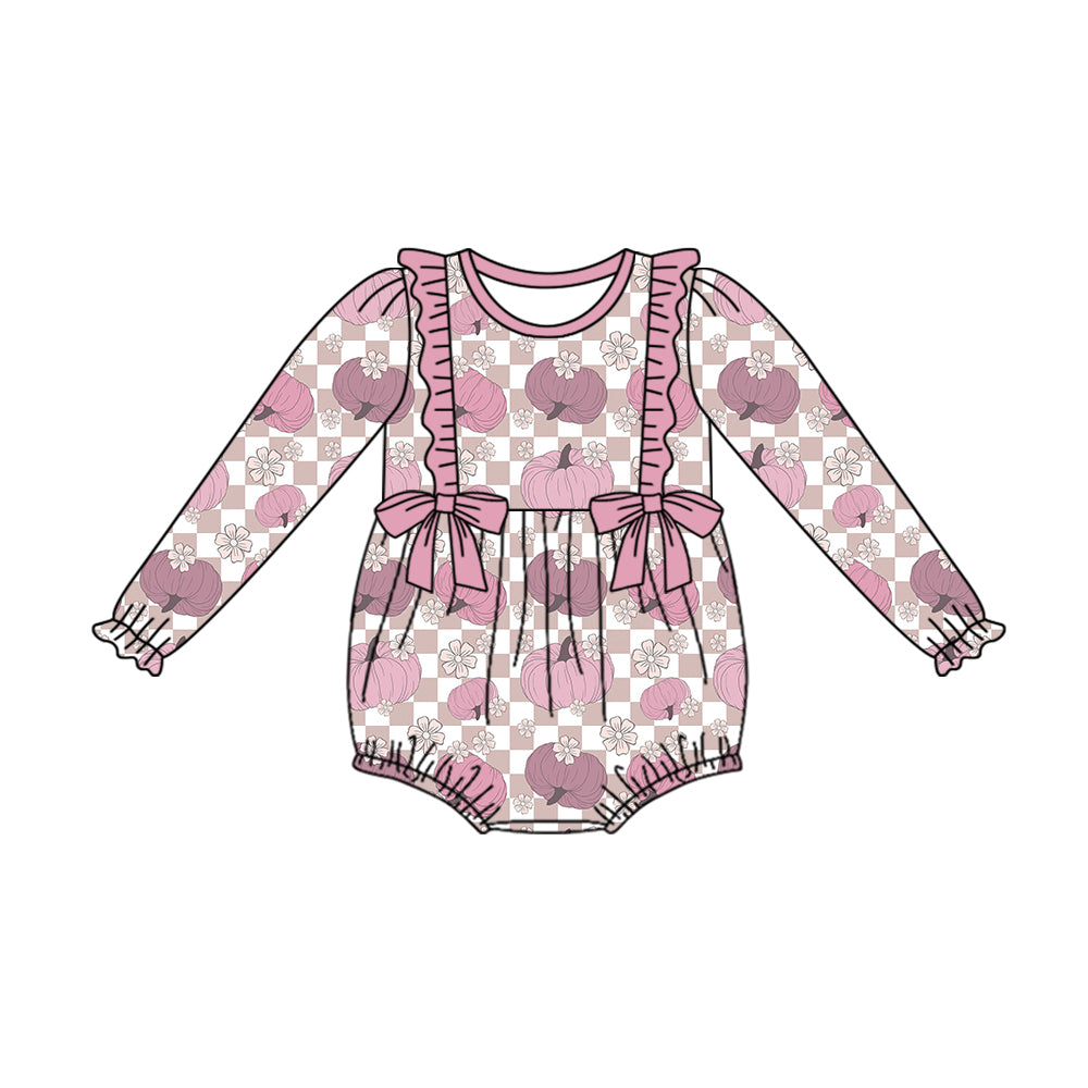 6.4 custom each style moq 5eta 4-6week Sibling Sister pumpkin baby girls outfits and dress and baby romper match family design