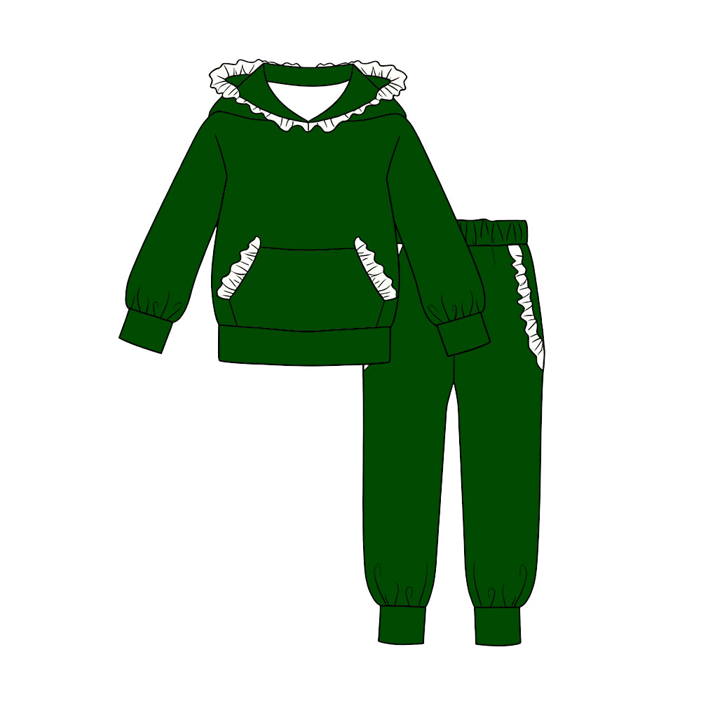 custom moq 5 mix size Green and white solid-color cotton long-sleeve top and pants set blank offer custom logo (Copy) (Copy) (Copy) (Copy)