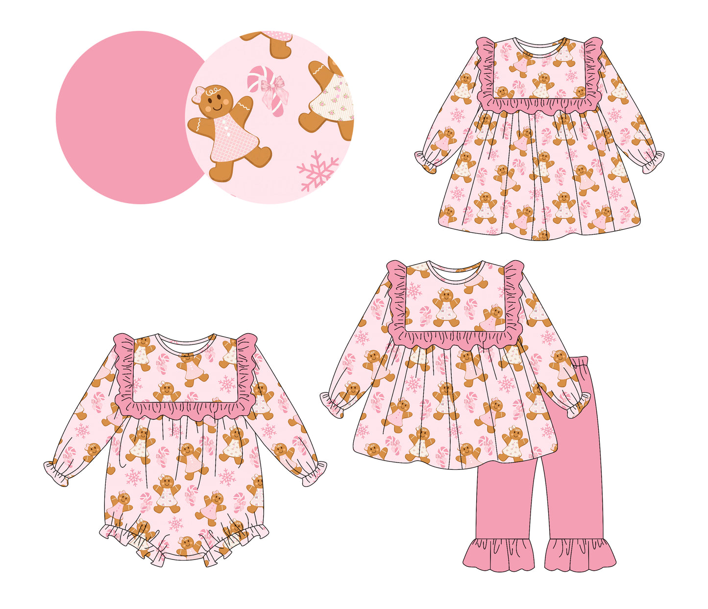 25.7.2 custom each style moq 5eta 4-6week Sibling Sisters Christmas baby girl long sleeve pants sets and dress and rompers match family design