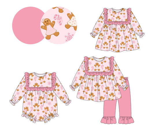 25.7.2 custom each style moq 5eta 4-6week Sibling Sisters Christmas baby girl long sleeve pants sets and dress and rompers match family design