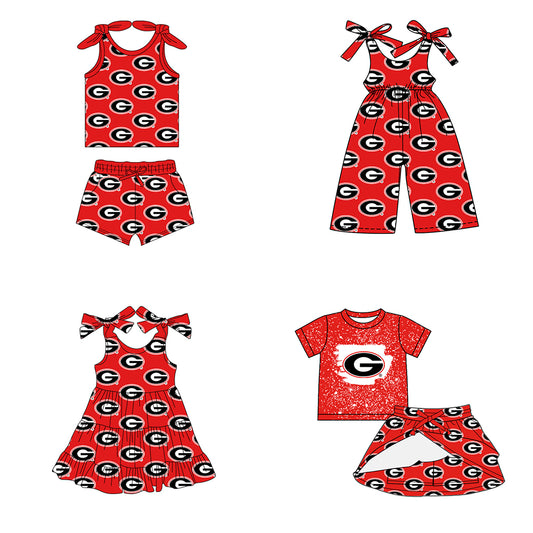 Custom moq 5 mix size milk silk summer teams baby girls clothes team red sleeveless shorts sets and skirts sets and dress and jumpsuit-25.7.15