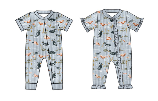 25.6.4 custom each style moq 5eta 4-6week Sibling Sisters duck baby girl short sleeve romper 1 and romper 2 match family design