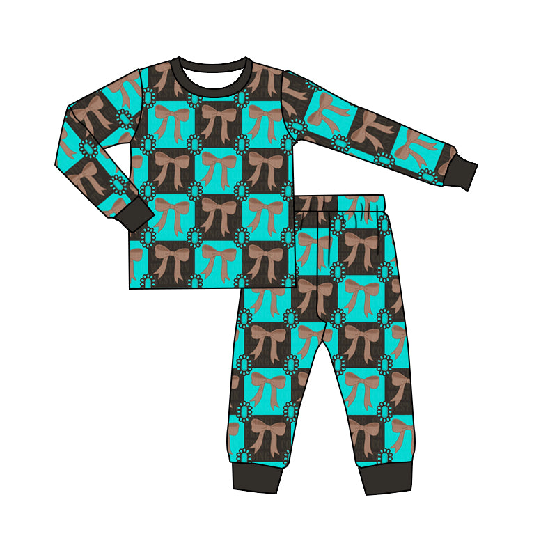 5.16custom each style moq 5eta 4-5week Sibling Sister Bow green and black plaid print boys outfits and baby romper and backpack match family design
