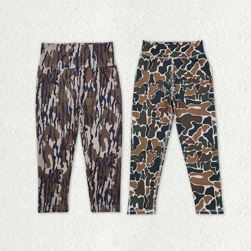RTS NO MOQ Sibling Baby Girls Camo Active Leggings Pants Bottom Yoga Casual Wear for Infants
