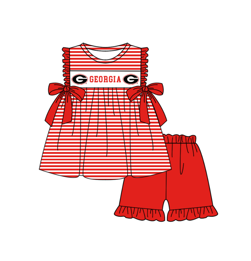 Custom moq 5 mix size milk silk summer teams baby girl boys clothes red short sleeve shorts sets 2 and brief sets and dress and rompers 2 series
