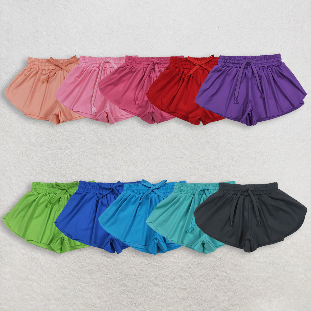 RTS NO MOQ Sibling Baby Girls Colorful Skort Yoga Shorts Bottoms for Kids Girls Colorful Skort Bottoms