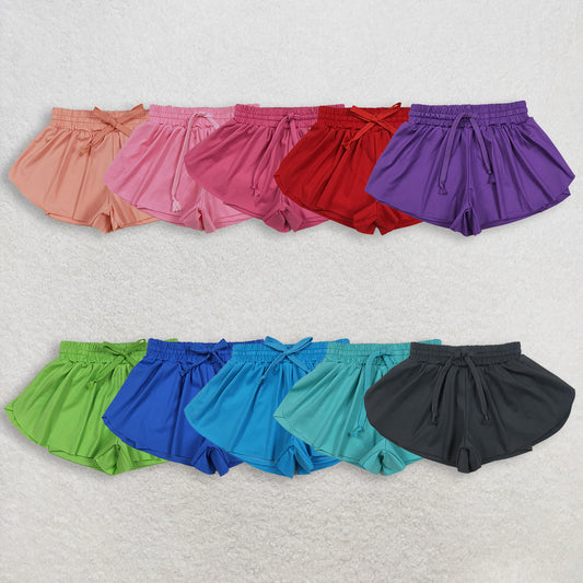 RTS NO MOQ Sibling Baby Girls Colorful Skort Yoga Shorts Bottoms for Kids Girls Colorful Skort Bottoms
