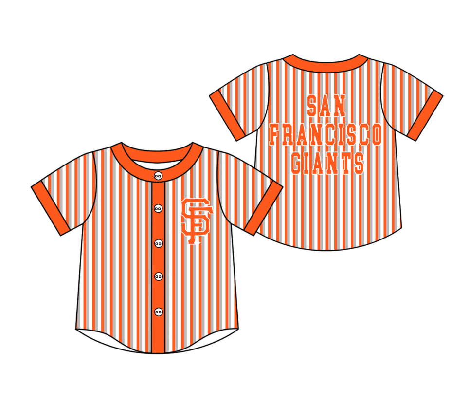 Custom moq 5 mix size milk silk summer teams Orange Striped Short-Sleeved Button-Down Shirt for Baby Boy Outfit