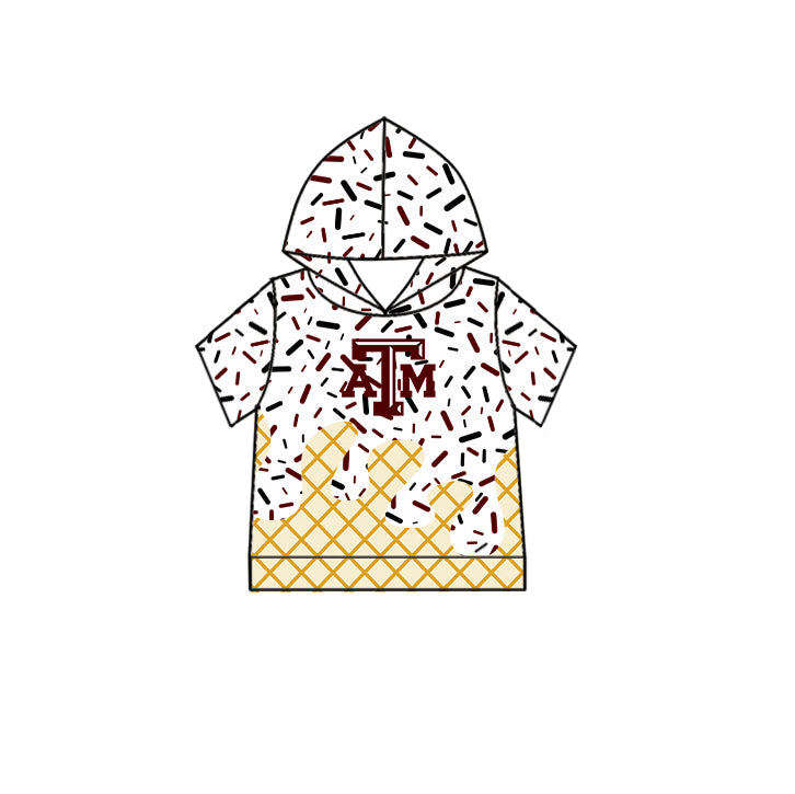 Custom summer teams baby girls clothes team white hooded long sleeve tops and short sleeve top and dress and pants and shorts-25.5.29