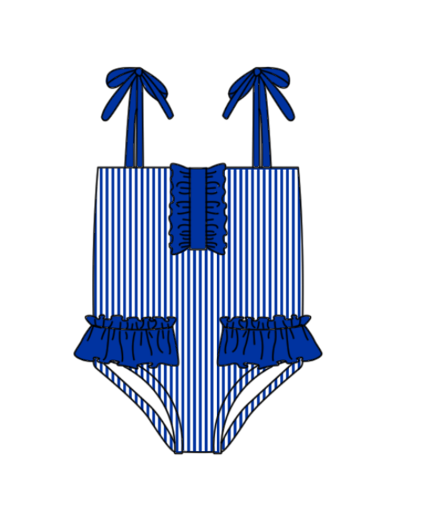 Custom moq 5 mix size milk silk summer teams baby girl boys clothes Blue Two-Piece Swimsuit Set One Piece Swimsuits boy swim trunks
