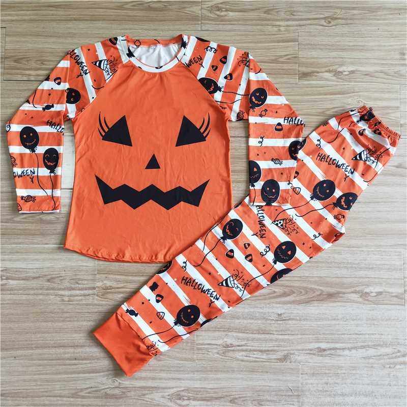 RTS Mommy and Me Family Pumpkin Pajama Sets for Adults and Kids Family Pajama Sets