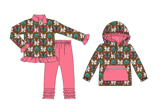 25.8.20 custom each style moq 5eta 4-6week Sibling Sisters baby girl long sleeve pants sets and top match family design