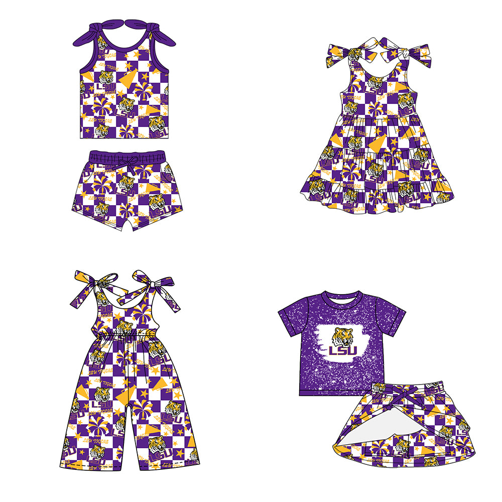 Custom moq 5 mix size milk silk summer teams baby girls clothes team purple sleeveless shorts sets and skirts sets and dress and jumpsuit-25.7.16