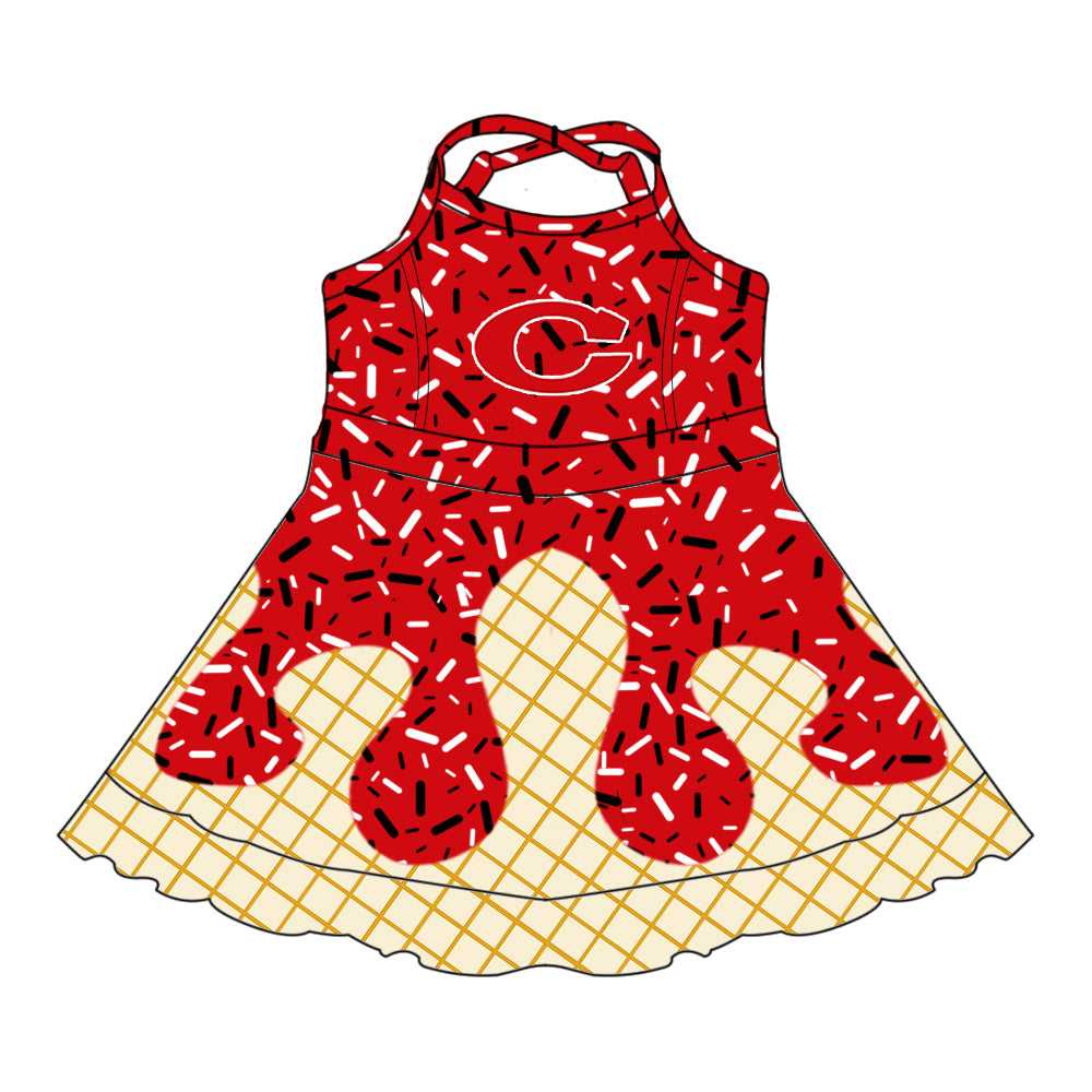 Custom moq 5 mix size milk silk baby girls clothes team red hooded long sleeve tops and skirt and dress and shorts 1 and shorts 2-25.7.3