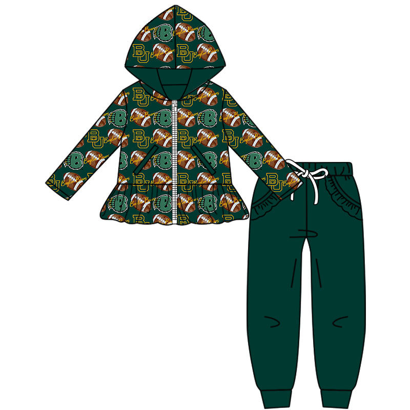 Custom moq 5 mix size milk silk summer teams baby girls clothes green hooded long sleeve pants sets and boy sets and dress and tops 2-25.8.22