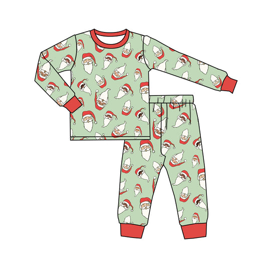 6.10 custom each style moq 5eta 4-6 week Sibling Sister Christmas green boys pajamas outfits and romper match family design