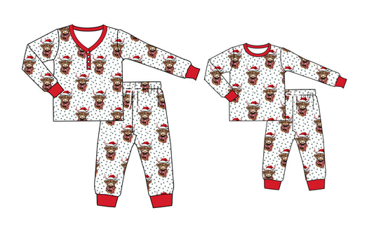 25.6.19 custom each style moq 5eta 4-6week Sibling Sister Christmas long sleeve pants sets and adult sets match design