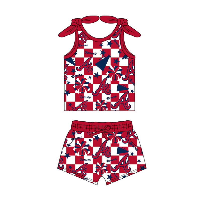Custom moq 5 mix size milk silk summer teams baby girls clothes team red sleeveless shorts sets and skirts sets and dress and jumpsuit-25.7.16