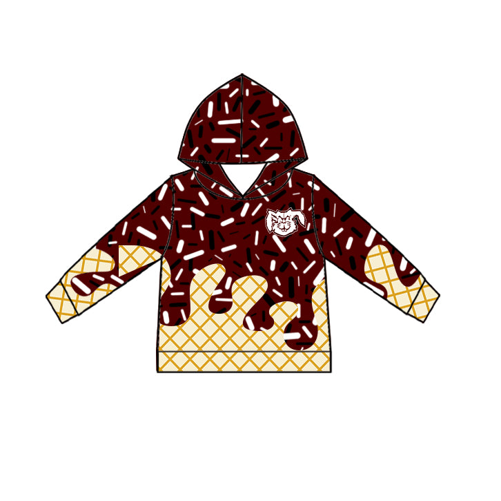 Custom moq 5 mix size milk silk baby girls clothes team brick red hooded long sleeve tops and skirt and dress and shorts 1 and shorts 2-25.7.2