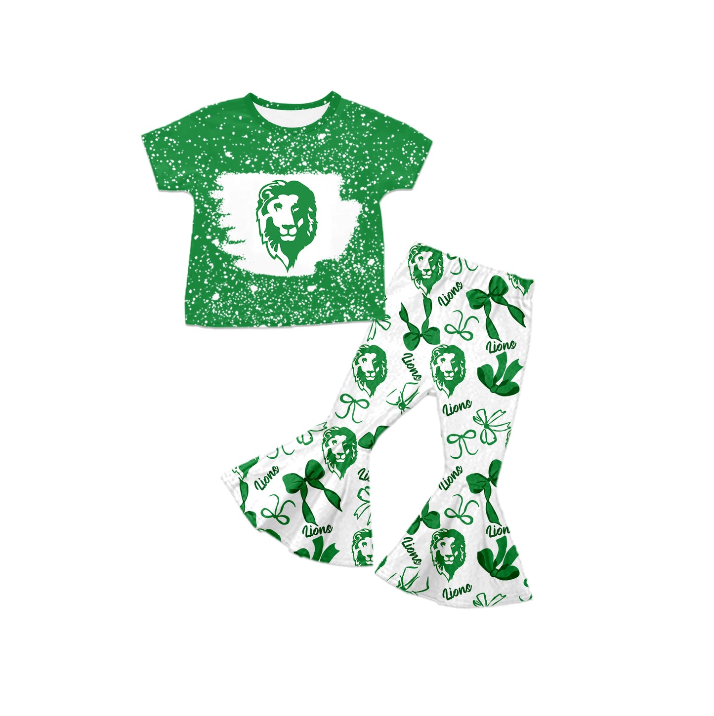 Custom moq 5 mix size milk silk summer teams baby girls clothes bow green short sleeve pants sets and hooded long sleeve pants sets-25.7.25