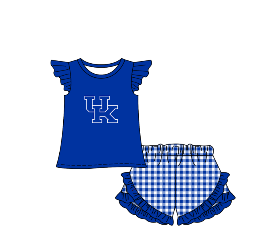Custom moq 5 mix size milk silk summer teams Baby Boys And Girls Blue Short-Sleeved Shirt And Shorts Set Matching Striped Rompers Outfit Set