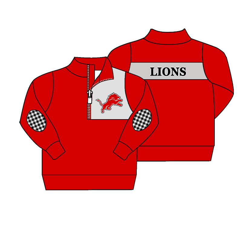 custom moq 5 mix size MSD071101 Baby Kids Long Sleeve Zip Up Pullover Casual Team Top