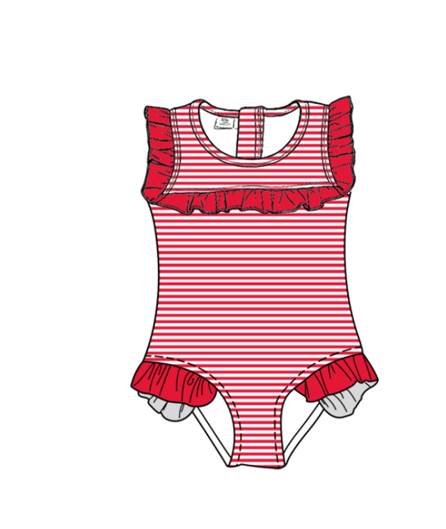 Custom moq 5 mix size milk silk summer teams Red baby girl boys clothes Two-Piece Swimsuit Set One Piece Swimsuits boy swim trunks