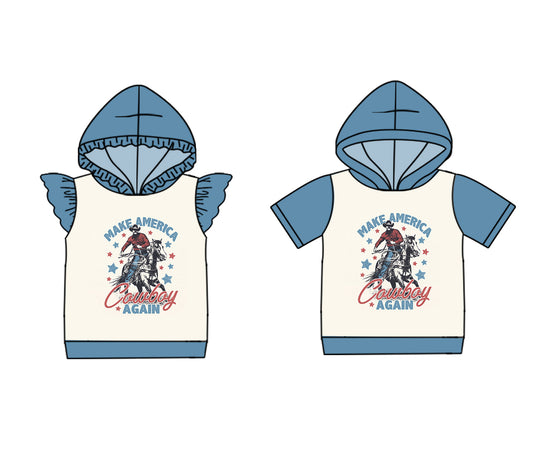 4.23 custom each style moq 5eta 4-6week Sibling Sister Cowboy baby boy top and girl top match family design